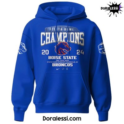 Boise State Broncos NCAA Vrbo Fiesta Bowl Champions Blue Hoodie