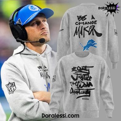 Detroit Lions NFL Be A Change Maker Gray Sweatshirt