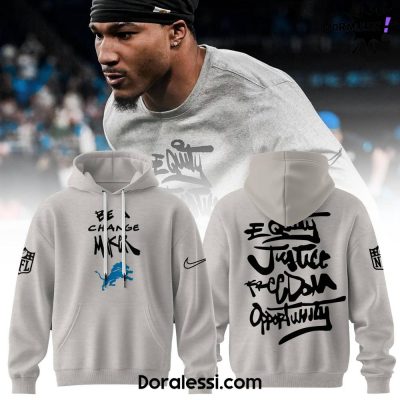 Detroit Lions NFL Equity Justice Freedom Opportunity Gray Hoodie