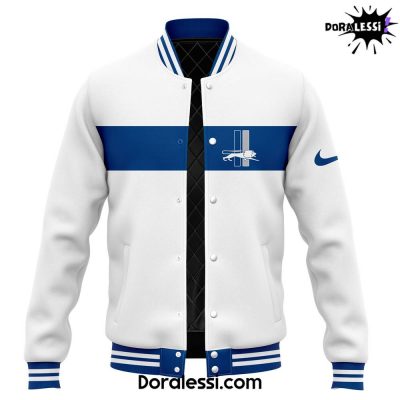 Detroit Lions SE Silver Bells White Baseball Jacket