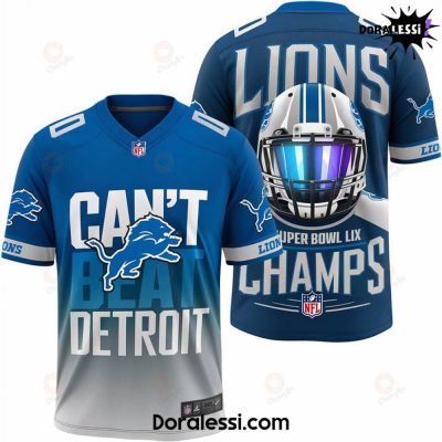 Detroit Lions Can’t Beat Detroit Super Bowl LIX Champs Football Jersey