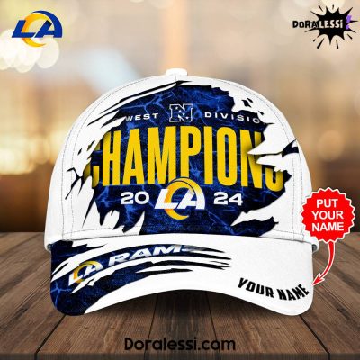 Los Angeles Rams West Division Champions Custom Name Classic Cap