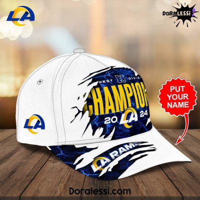 Los Angeles Rams West Division Champions Custom Name Classic Cap