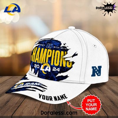 Los Angeles Rams West Division Champions Custom Name Classic Cap