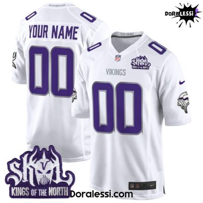 Minnesota Vikings King Of The North Patch Game Custom Football Jersey