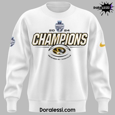 Missouri Tigers Are The 2024 Transperfect Music City Bowl Champions White Sweatshirt