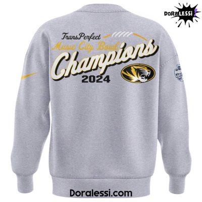 Missouri Tigers Are The Transperfect Music City Bowl Champs Gray Sweatshirt