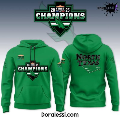 North Texas Football First Responder Bowl Champions Green Hoodie