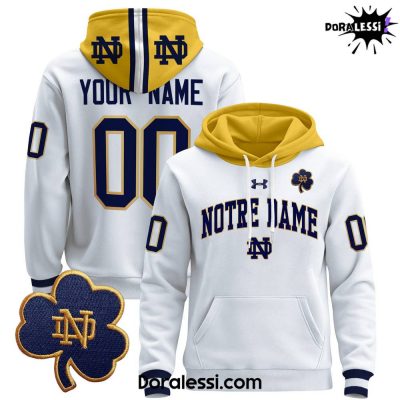 Notre Dame Fighting Irish 2025 Custom White Hoodie