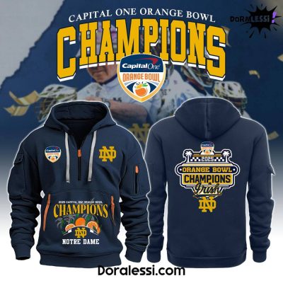 Notre Dame Fighting Irish 2025 Orange Bowl Champions Quater Zip Hoodie