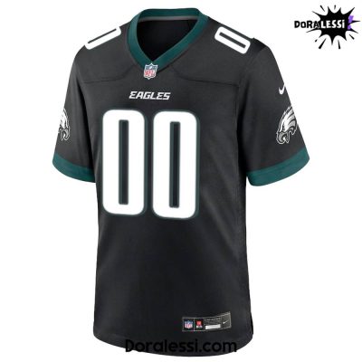 Philadelphia Eagles All Black Alternate Custom Football Jersey