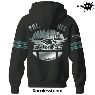 Philadelphia Eagles NFL Fly Eagles Fly All Black 2025 Hoodie