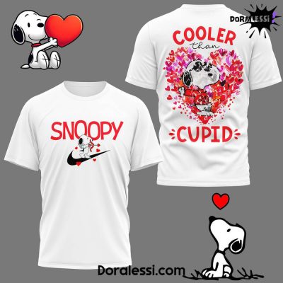 Snoopy Cooler Than Cupid White Tee