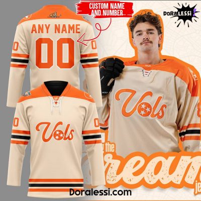 Tennessee Hockey Special Cream Custom Hockey Jersey