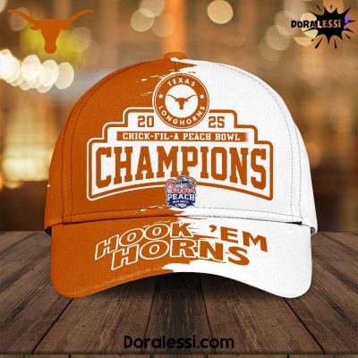 Texas Longhorns Chick Fil A Peach Bowl Champions Hook ‘Em Horns Classic Cap