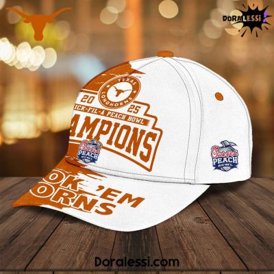 Texas Longhorns Chick Fil A Peach Bowl Champions Hook ‘Em Horns Classic Cap