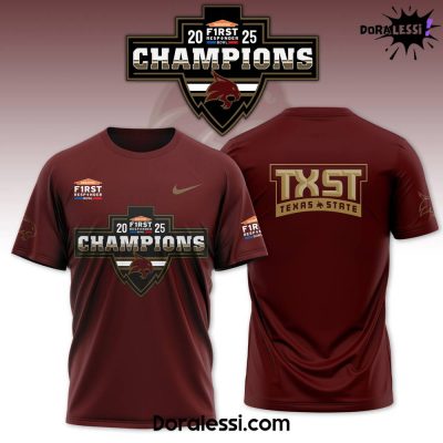 Texas State Bobcat Football First Responder Bowl Champions Tee