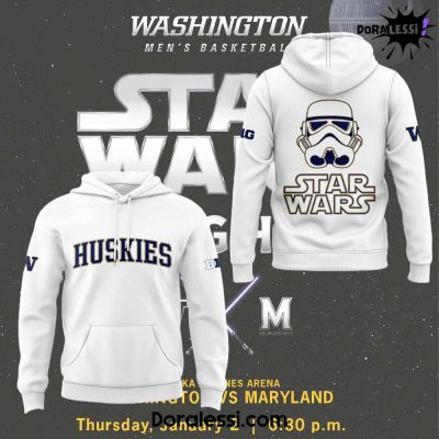 Washington Huskies Star Wars White Hoodie